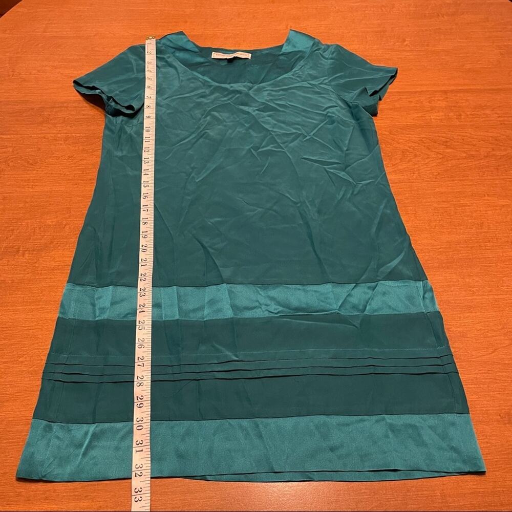 What Goes Around Comes Around Short Sleeve Green Silk‎ Dress M - Picture 12 of 12